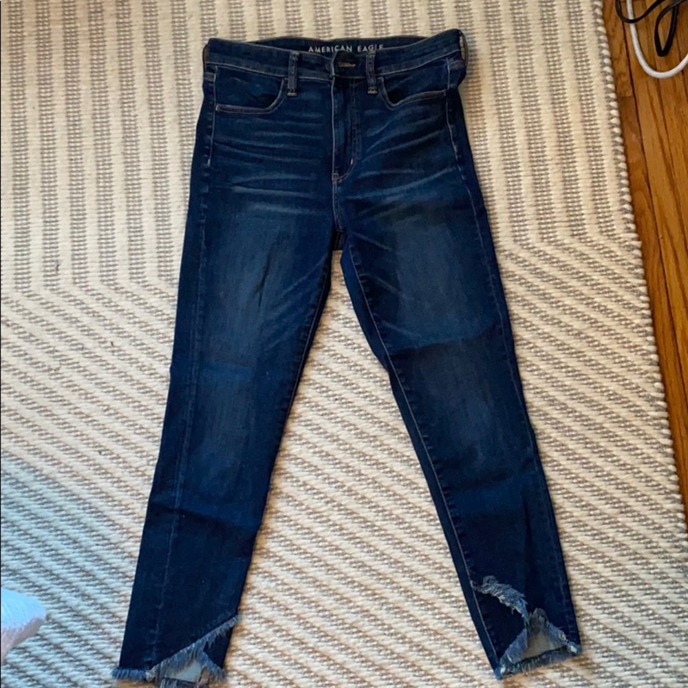 American Eagle raw hem jeans - size 8